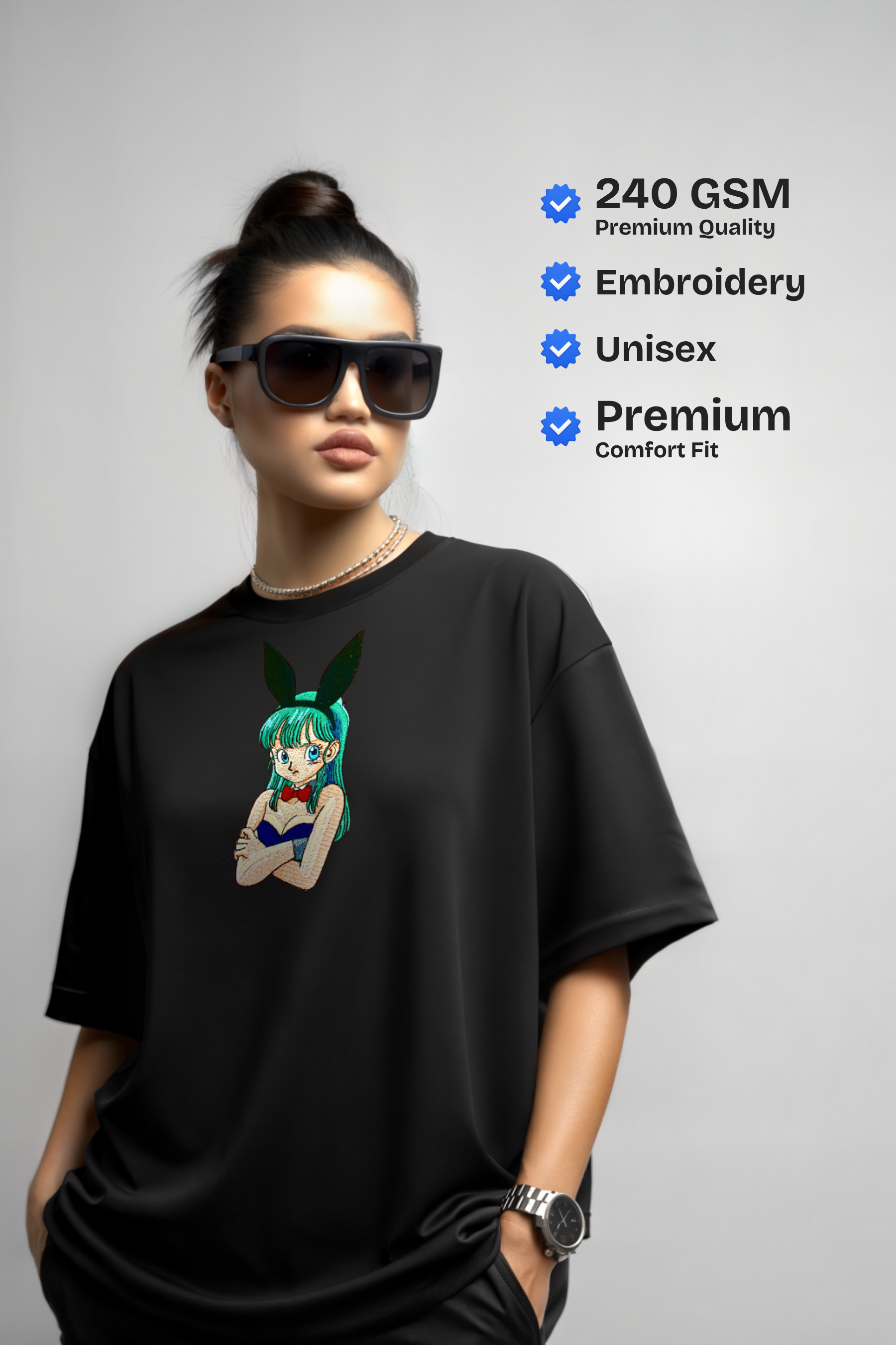Bulma Embroidered Oversized T-Shirt