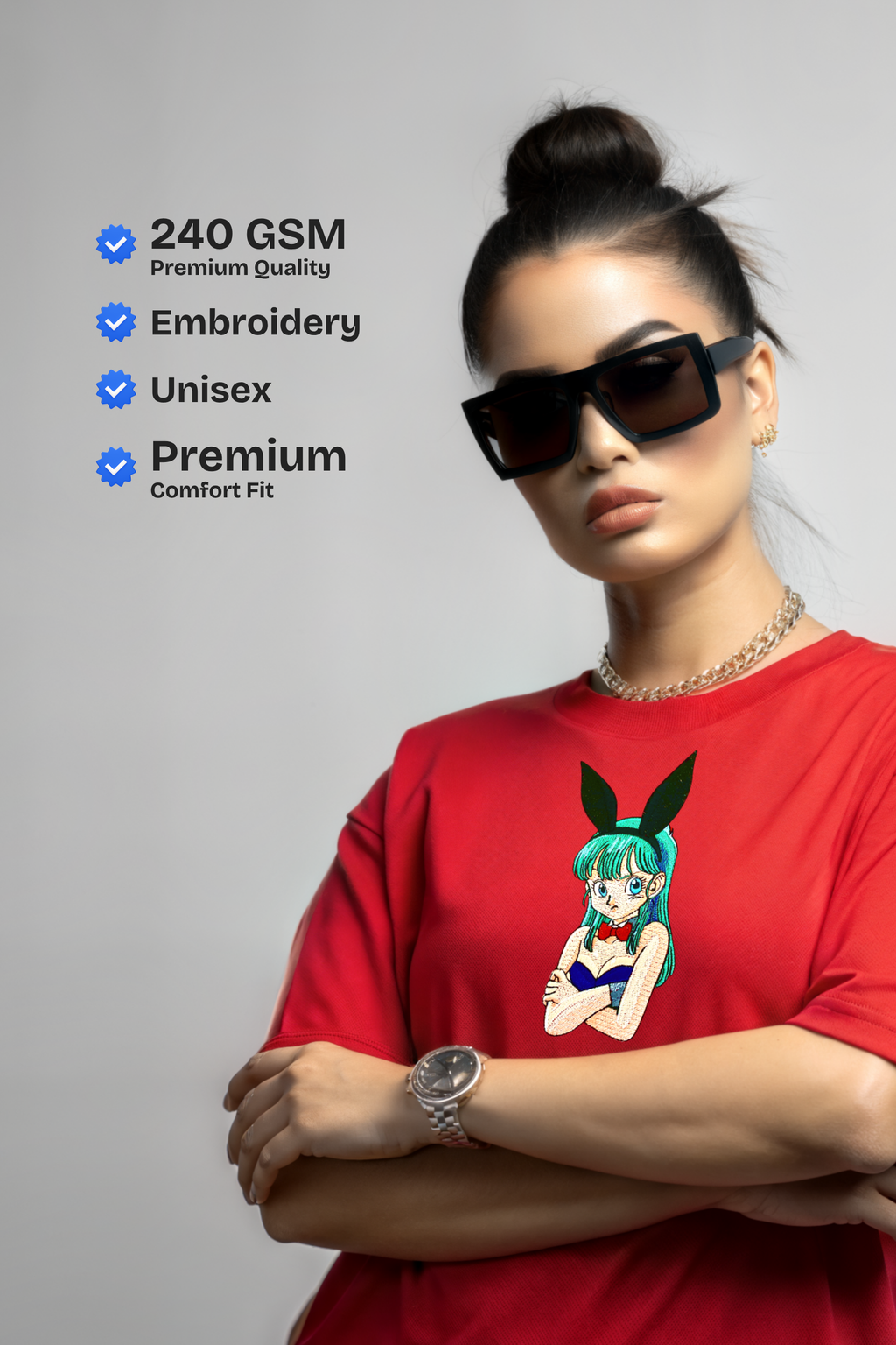 Bulma Embroidered Oversized T-Shirt