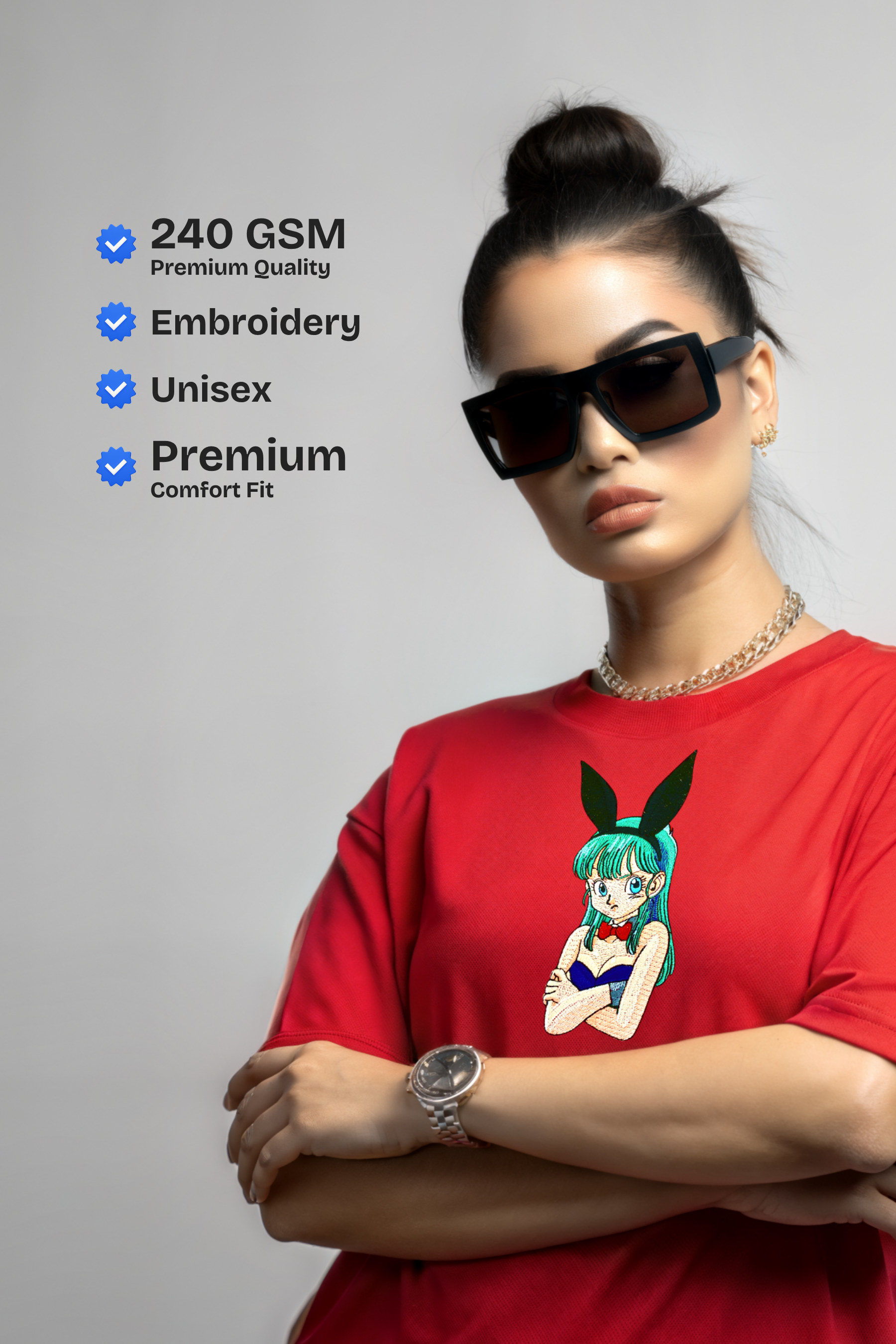 Bulma Embroidered Oversized T-Shirt