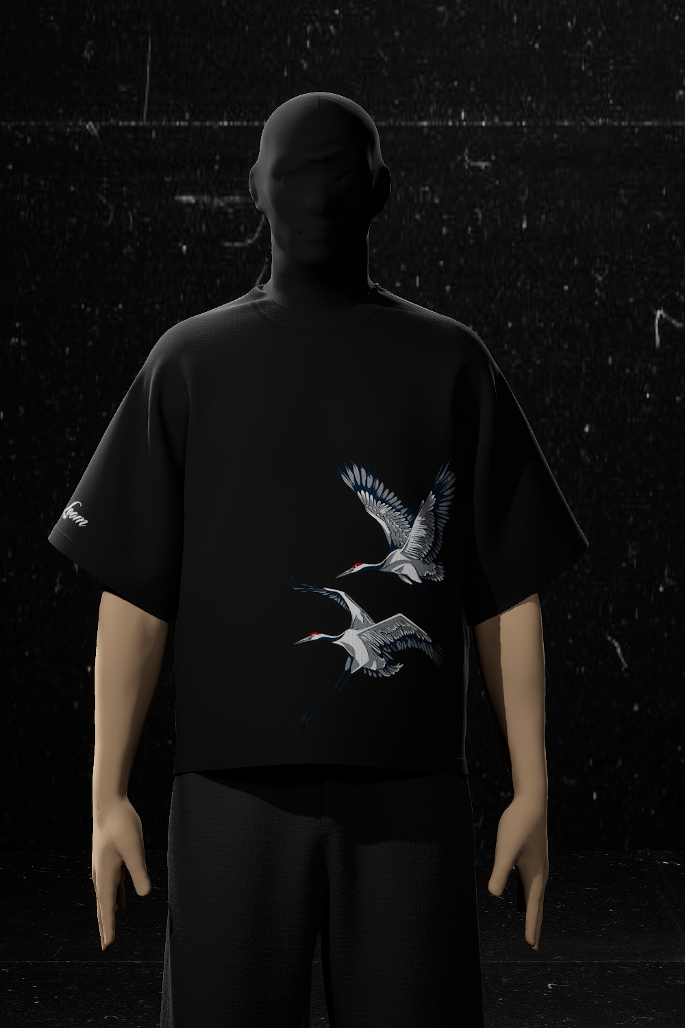 Soaring Cranes Oversized Tee