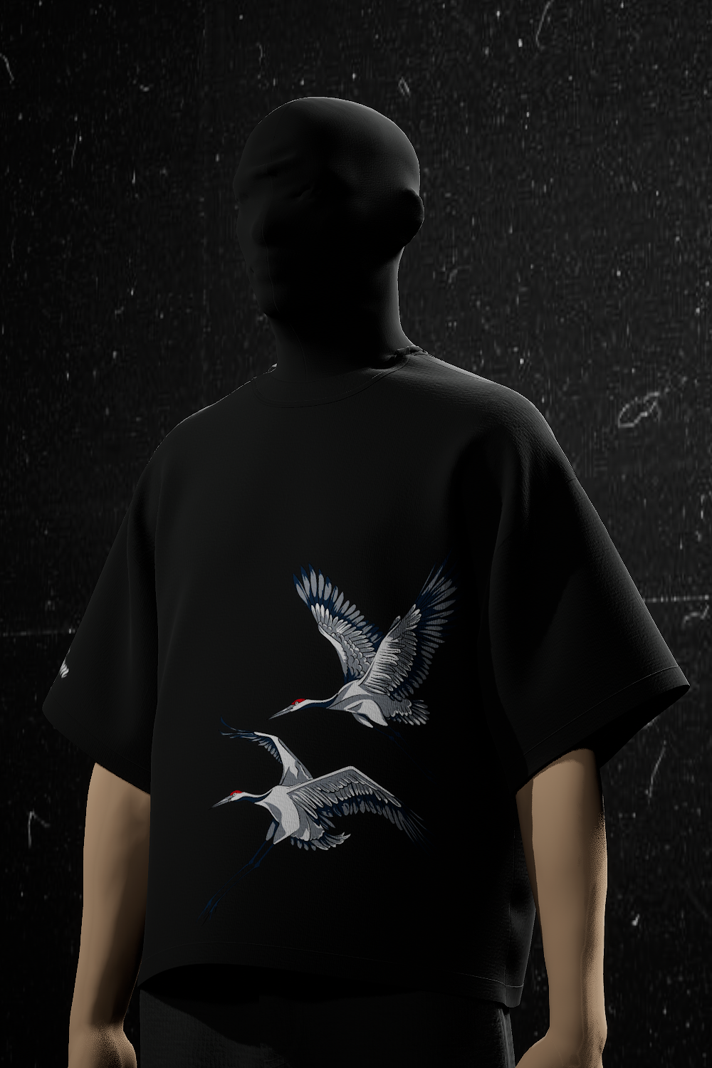Soaring Cranes Oversized Tee