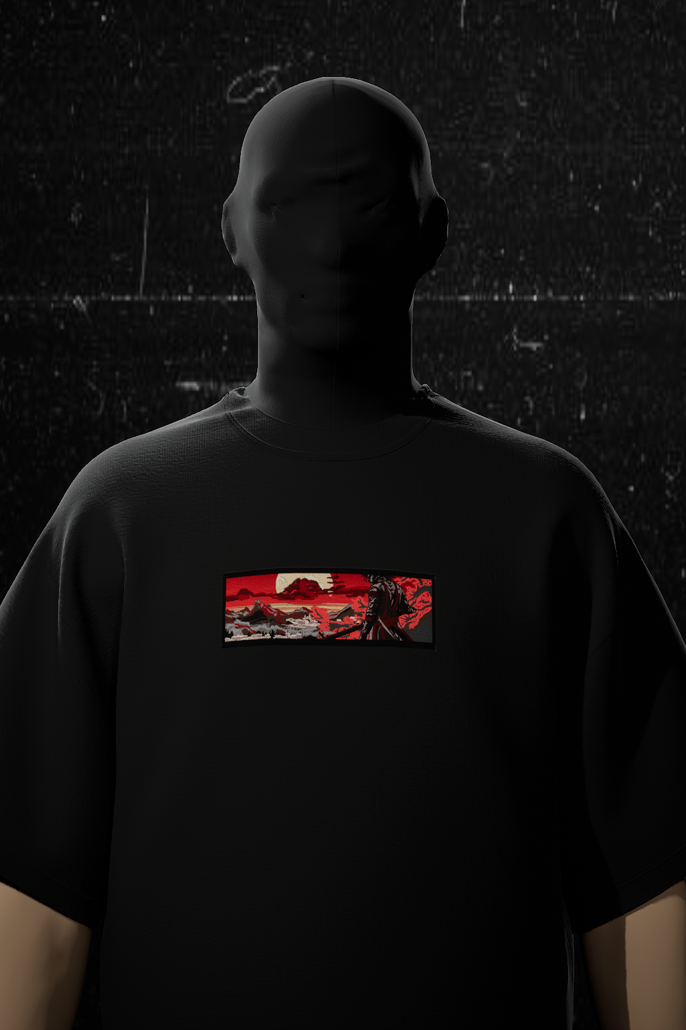 Samurai Embroidered Oversized T-Shirt