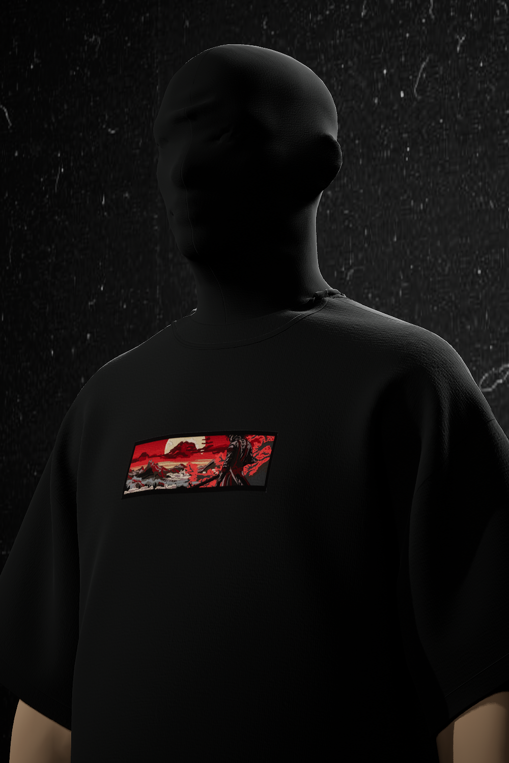 Samurai Embroidered Oversized T-Shirt