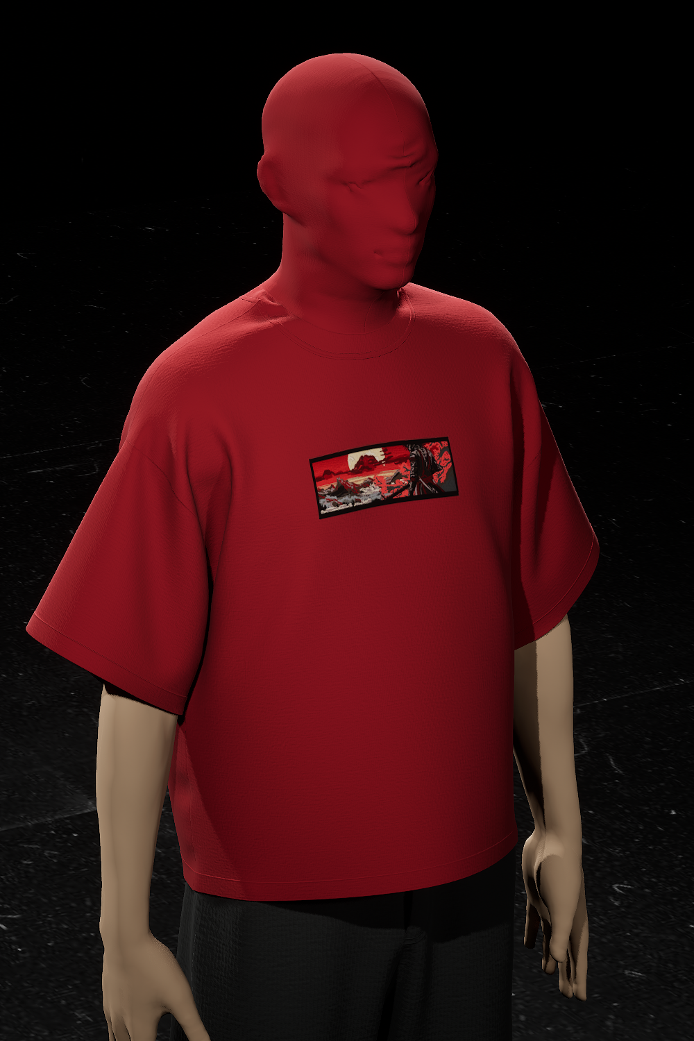 Samurai Embroidered Oversized T-Shirt