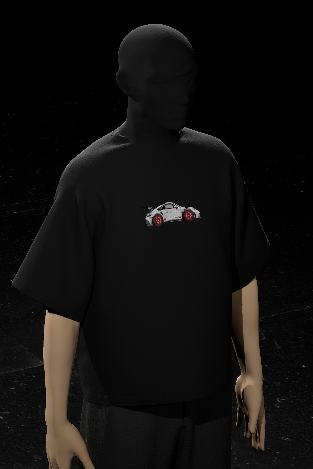 Porsche Embroidered Oversized T-Shirt
