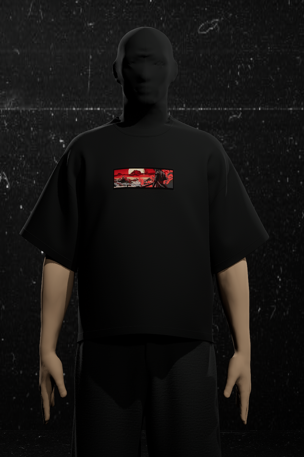 Samurai Embroidered Oversized T-Shirt