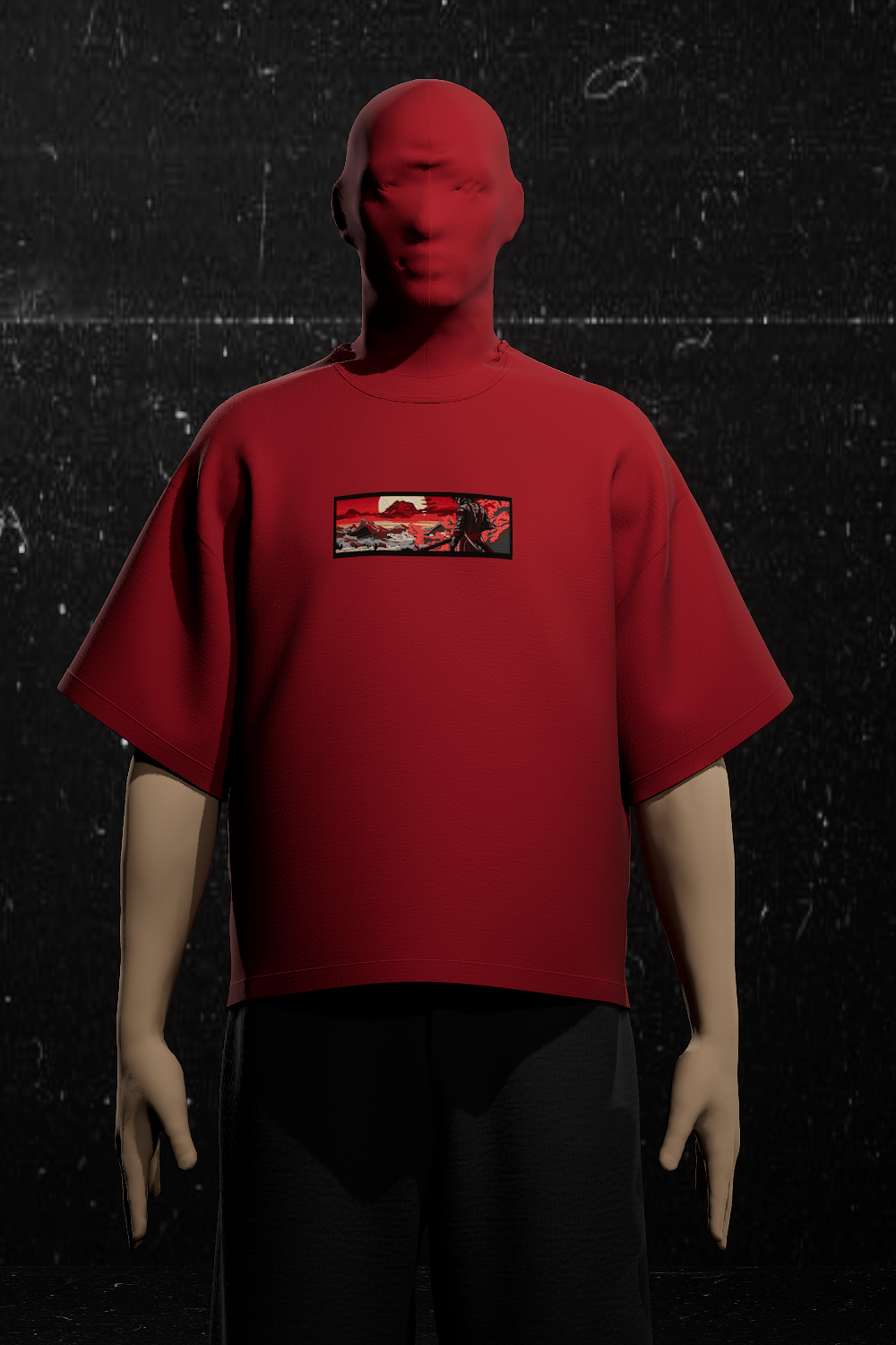 Samurai Embroidered Oversized T-Shirt