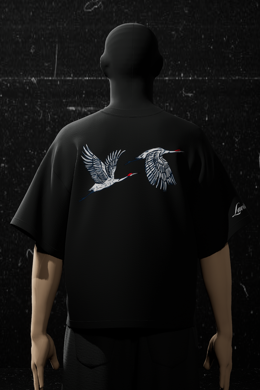 Soaring Cranes Oversized Tee