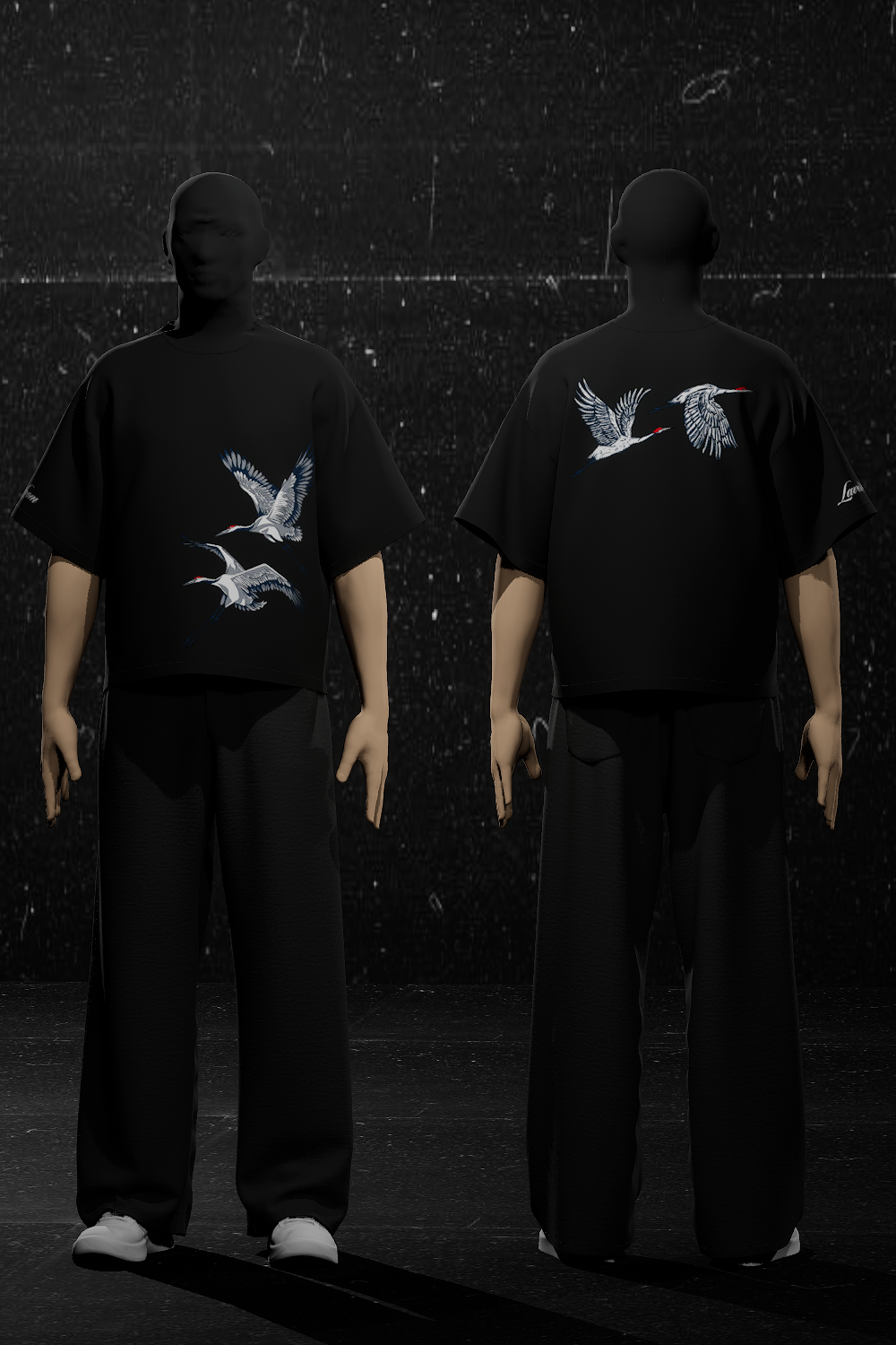 Soaring Cranes Oversized Tee